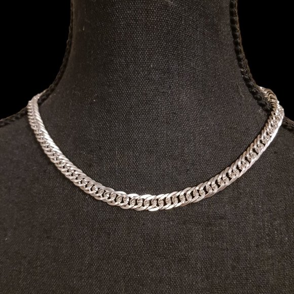 Silver Choker Chain Necklace - Picture 1 of 6
